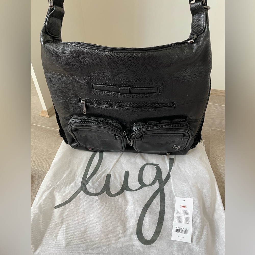 EUC Lug Vegan Leather Zipliner in Black